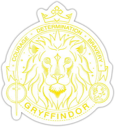 Harry Potter Griffoendor Lineart Sticker maat S (10 x 10 cm)