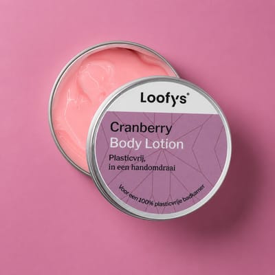 Loofys Body Lotion Cranberry – Natuurlijke & Hydraterende Bodylotion – Plasticvrij, Vegan & Duurzaam – Herbruikbaar Blikje – 150g