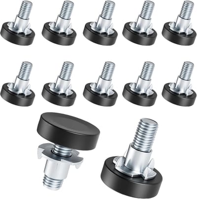 Daity 12-pack - 1/4" schroefdraad stelvoeten - verstelbare meubelnivelleringsvoeten met T-moeren - ingeschroefd - individueel verstelbare tafelvoeten
