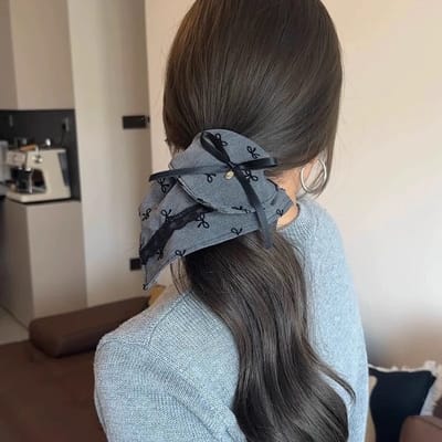 Haarelastiek - Haaraccessoire - Scrunchie voor dames - Ins haarbloem - Extra groot haarelastiek voor knot - Hoogwaardig haaraccessoire - 20 cm-vorm-12