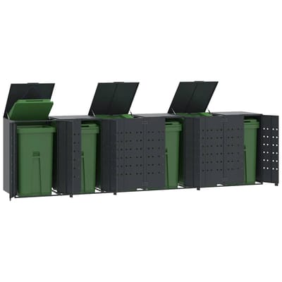 vidaXL - Containerberging - 6 - containers - 414x79x117 - cm - staal - antraciet