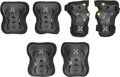 Nils Extreme - H320 - Zwart-Geel Beschermset - Polsen - Ellebogen - Knieën
