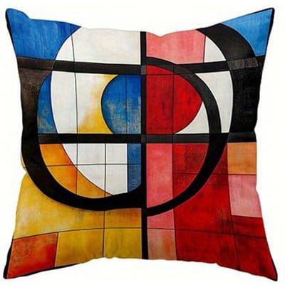 Abstract geometrisch patroon Dubbelzijdig Bedrukte kussensloop Korte pluche Geschikt voor woonkamers slaapkamers bank sierkussenhoes 50x50cm
