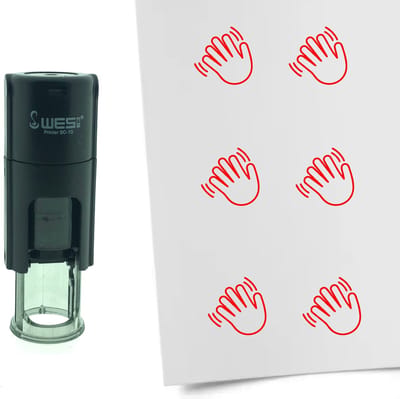 CombiCraft Stempel zwaaien 10mm rond - Rode inkt
