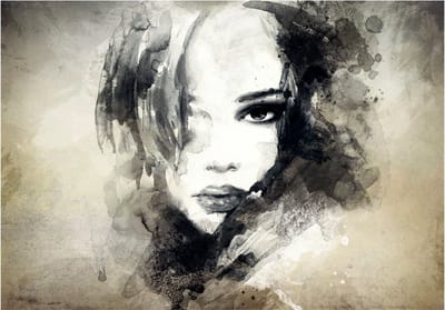 Fotobehangkoning - Behang - Vliesbehang - Fotobehang Muurschildering Vrouw - Mysterious Girl - 300 x 210 cm
