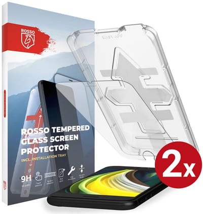 2-Pack Rosso Screenprotector Geschikt voor Apple iPhone SE 2020 / 2022 | 9H Tempered Glass | Beschermglas | Glasplaatje | Case Friendly | Met Installatietray | Eenvoudige montage