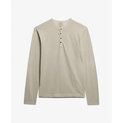 Superdry - Slub Jersey Henley Top met Lange Mouwen - Heren - Tops