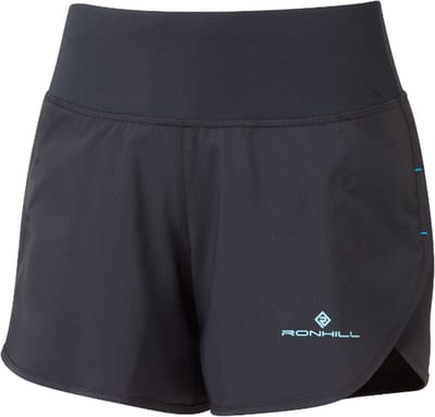 Ronhill - Dames Hardloopshort - Tech 4.5" Short - Black/Aquamint - S