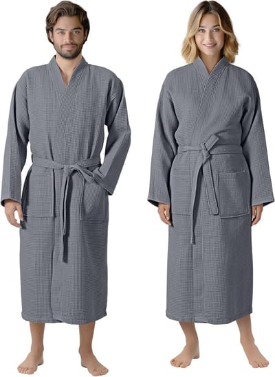 Pique Badjas van 100% Katoen voor Dames en Heren - Kimono Reisbadjas in Grote Maten