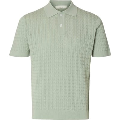 polo Selected Homme mattis ss brei nieuwe kabel polo - turquoise