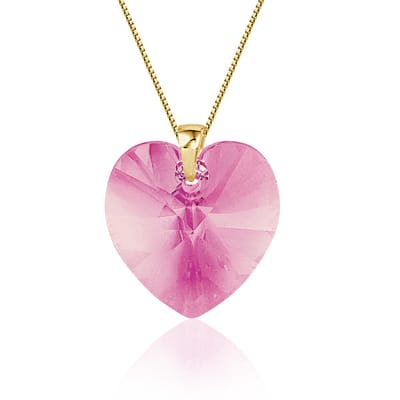 Montebello Ketting Posidonia HG63 - Swarovski Hart - 925 Zilver Verguld - Ø18mm - 45cm