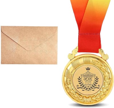 Originele pensioen cadeau met medaille, wenskaarten en envelop voor mannen en vrouwen, perfect voor afscheid en waardering