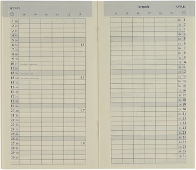 Brepols agendavulling 2027 - PLAN-O-RAMA [0.604] - VULLING - Zak agenda - 1 maand op 2 pagina's - Maandoverzicht - Navulling - 9.2 x 16 cm