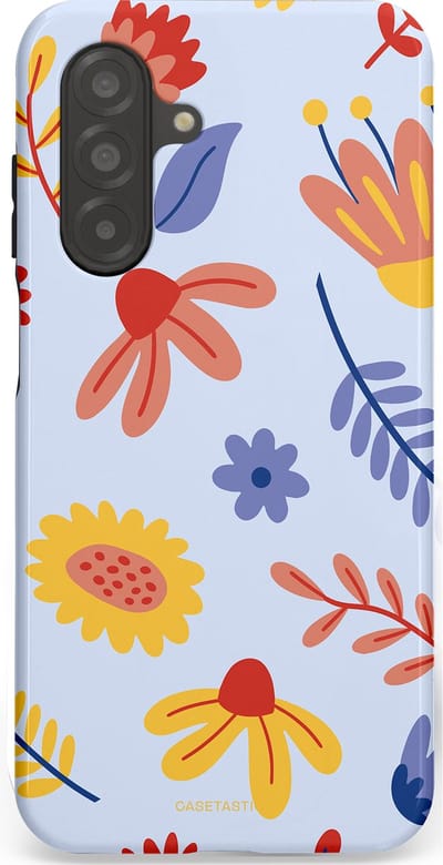 Casetastic hoesje geschikt voor Samsung Galaxy A26 - Dubbellaagse bescherming - Bloemenval - Fashion Case - Lavendel Goud Terracotta