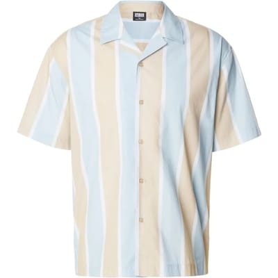 Urban Classics - Summer Stripe Resort Overhemd - S - Beige/Blauw