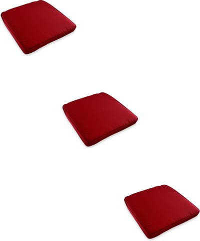 Madison - 3 stuks - universeel zitkussen - 48x50cm - tuinstoelkussens - Rib Red- vervangingskussen - wicker