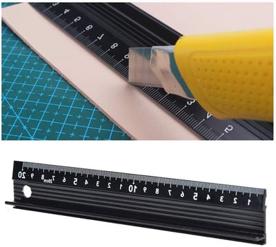 Aluminium Snijliniaal voor Precisie Snijden en Meten - Stabiele en Gebruiksvriendelijke Meettool voor Rechte Lijnen en Houtsnijwerk (L-vormig 20cm)