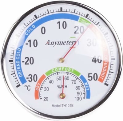 Benson Analoge wandthermometer en hygrometer - comfortzones - wit - 12,9 cm
