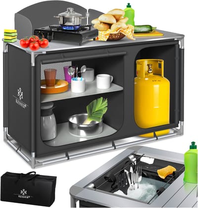 KESSER® Campingkeuken Opvouwbaar - Campingkast inclusief Opbergtas - Kampeerkeuken Kampeerkast