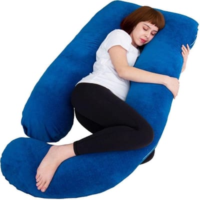 Zwangerschapskussen - Lichaamskussen Moederschap - Comfortabel Slapen - Verlengde U-vorm - 60 inch - Blauw