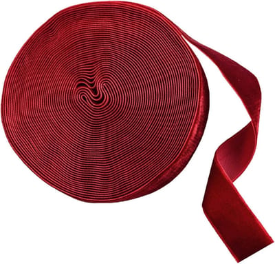 Velours Cadeaulint 10m x 2.5cm voor Cadeauverpakking, Bruiloft Decoratie en Kerstversiering (Rood)