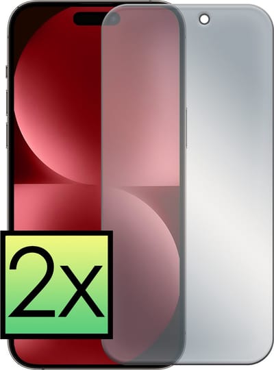 Screenprotector - 2 Stuks - Geschikt voor Apple iPhone 15 - Privacy Filter - Beschermglas - Gehard Glas - Tempered Glass - Screen Protector - Anti Spy - Full Display Cover