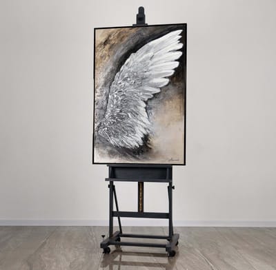 Canvas schilderij 120x80 cm handgeschilderd symbool verheffing inspirerend – YS-Art Gallery – Inspirerende wanddecoratie voor woonkamer – Modern schilderij voor kantoor