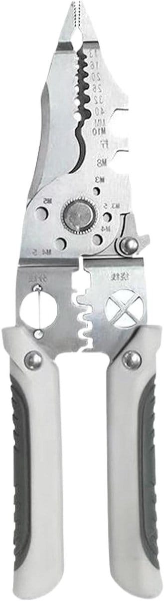 Draadstripper Tang - Krimptang Stripper - Elektrisch Werk - Roestvrij Staal - 18.5 cm - Zilver