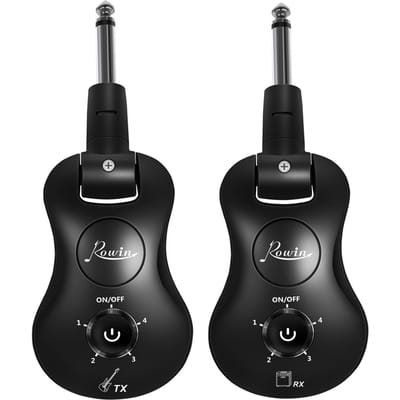 2.4G Draadloos Gitaarsysteem Oplaadbare Gitaar Zender Ontvanger Set voor 6.35mm Gitaar Bas zwart