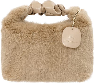 Bijoutheek Tas Fluffy Fake Fur Camel