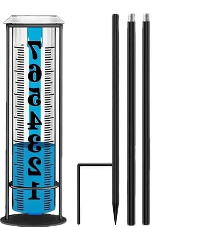 Tuinregenmeter - Regenmeter met pen - Buitenweer meten - In hoogte verstelbaar - 27 x 7.5 x 7 cm - A