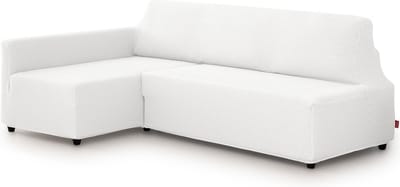 Belmarti® Bankhoes Bali Chaise Longue Links 195-220cm breed - Wit - geschikt voor banken zonder armleuningen - multi-elastische kwaliteit met uitzonderlijk aanpassingsvermogen