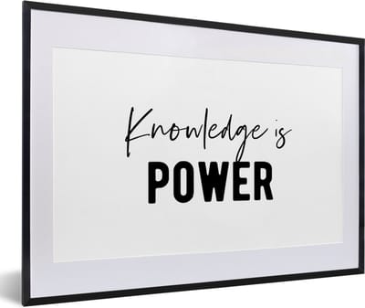 Fotolijst incl. Poster - Quotes - Kennis - Leren - Studenten - Studeren - 60x40 cm - Posterlijst
