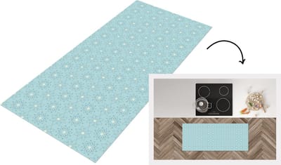 Keukenloper - Loper keuken - Sneeuwvlokken - Winter - Design - Sterren - 120x50 cm - Keukenloper vinyl