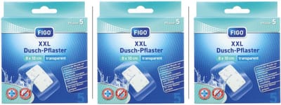 Figo | 3 x 5 stuks XXL Douche pleister| 8 x 10 cm | waterproof pleister | transparant