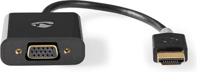 Nedis HDMI-Adapter - HDMI Connector - USB Micro-B Female / VGA Female 15p / 3,5 mm Female - Verguld - Recht - PVC - Antraciet - 1 Stuks - Doos