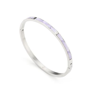 Bijoutheek Armband Paars Kroko Zilver/Paars JE13375