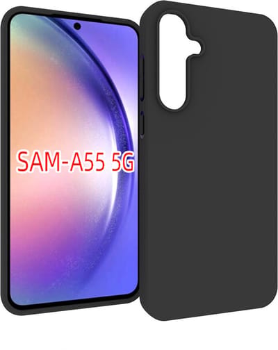 MobyDefend Hoesje - Geschikt voor Samsung Galaxy A55 - TPU Backcover - Mat Zwart