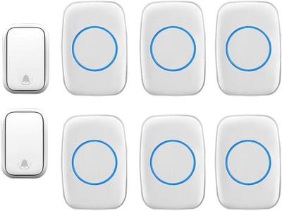 Draadloze Deurbel - Chime Kit - Huis Beveiligen - Zelfgenererende Drukknop - 150 Meter Bereik - Wit