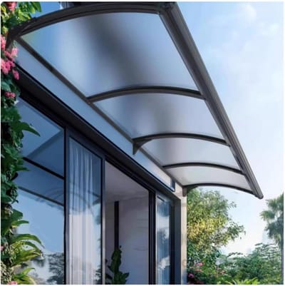 Deurluifel - Regenscherm Veranda - Entree Beschermen - Uniek Afvoersysteem - 57 x 150 cm - Transparant