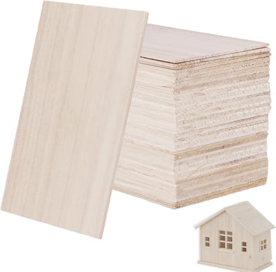 50 stuks A6 onafgewerkte houten planken 150 x 100 x 2 mm voor houtbewerking, graveren en DIY projecten