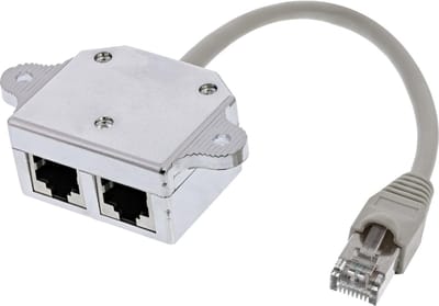 ISDN Poort Doppler - ISDN Adapter - Netwerk Verbinding - 1 naar 2 Poorten - Met Kabel - Zilver
