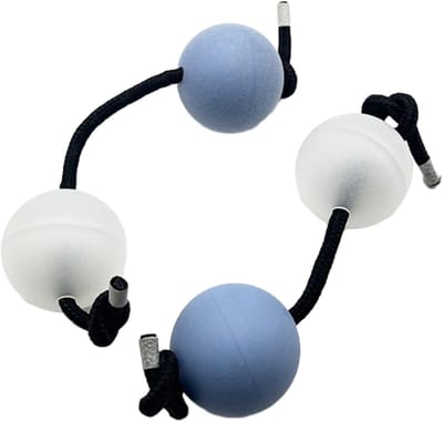 Ritme Zandballen - Afrikaanse Shakers - Muziek Maken - Verstelbare Riem - 5 cm Diameter - Blauw Wit