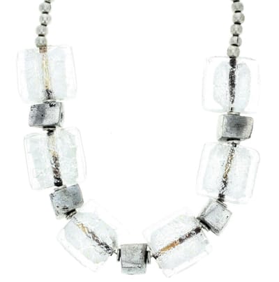 Behave - Ketting Glas - Met Stenen en Zilverkleurige Accenten - 35,5 cm
