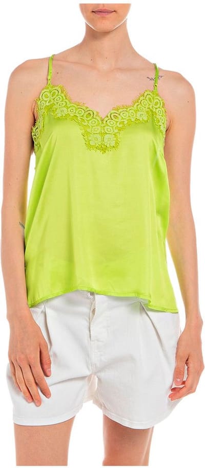 Replay W2069.000.83634 Mouwloze Blouse Groen XL Vrouw
