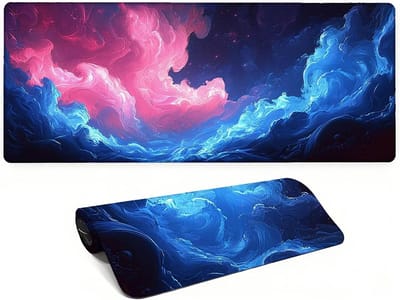 Bureauonderlegger Blauw - XXL Muismat - Werk en Gaming - Waterdicht Gestikt - 120 x 60 cm - Blauw