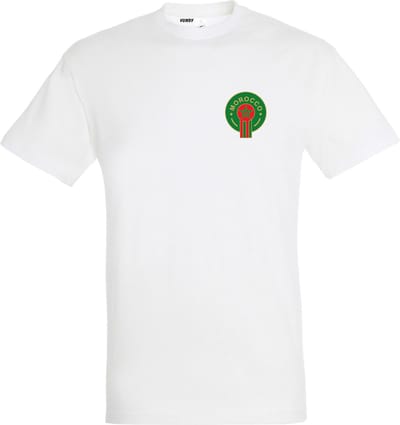 T-shirt Embleem Marokko Klein | Rood Marokko Shirt | WK 2026 Voetbal | Morocco Supporter | Africa Cup | Wit | maat XS
