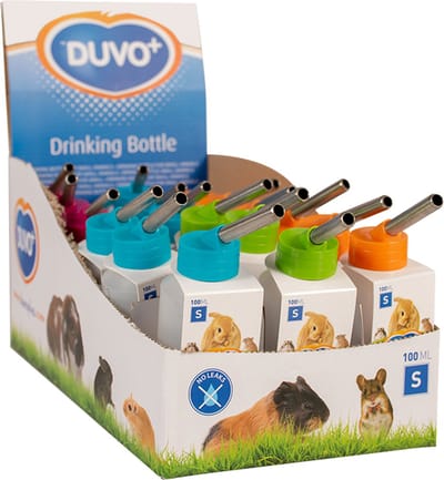 Duvoplus - Voerbak - Knaagdier - Drinkfles Plastiek Kleine Dieren S - 100ml - Display - 1st