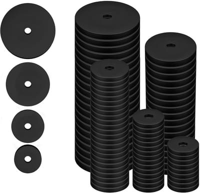 100 Stuks Platte Rubberen Ring Assortiment - Afdichtingsringen Zwart voor Kranen en Schroeven