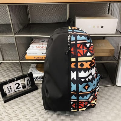 Nieuwe Mode Street Rugzak voor Mannen Middelbare School Studenten Schooltas Middelbare School Studenten Gepersonaliseerde Graffiti Trendy Campus Rugzak white